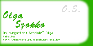 olga szopko business card